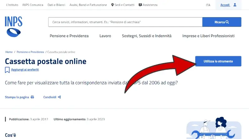 Accedi alla cassetta postale Inps online dal sito dell'INPS