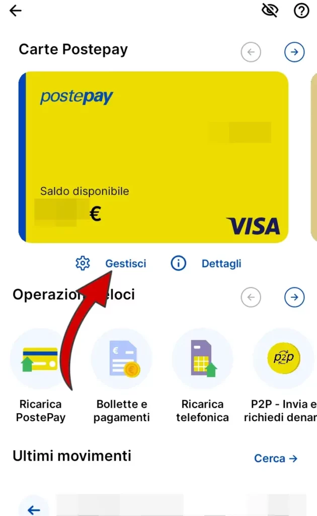 2 Rinnovo PostePay da App Poste Italiane - clicca su gestisci o su rinnova subito