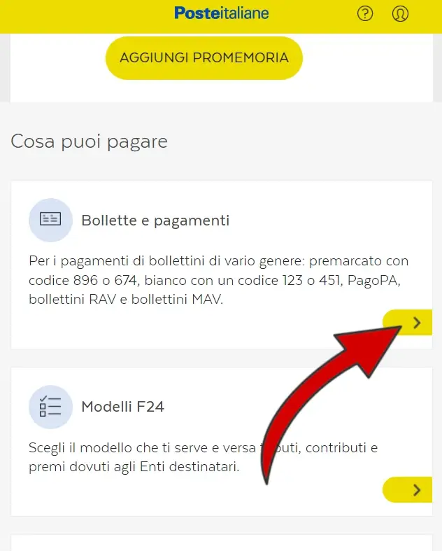 2 da Telefono - seleziona Bollette e pagamenti