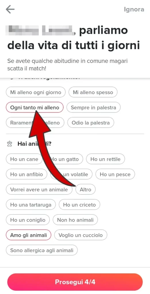 Indica i tuoi interessi per trovare compatibilità su Tinder