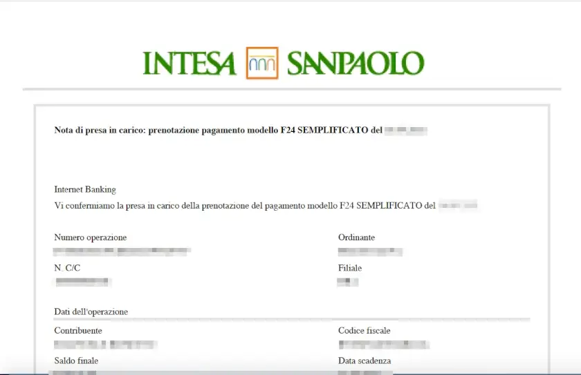 Puoi scaricare la ricevuta di pagamento F24.