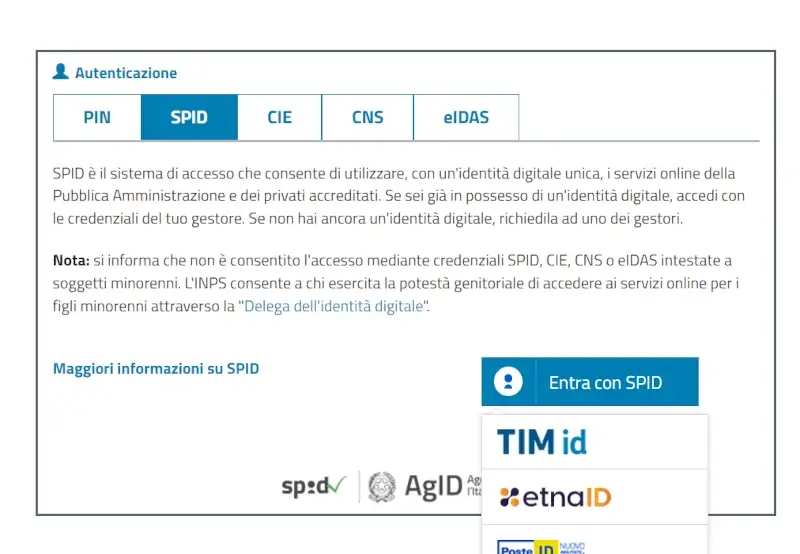 Fai l'accesso con Spid, Cie o Cns per vedere le comunicazioni inviate dall'INPS