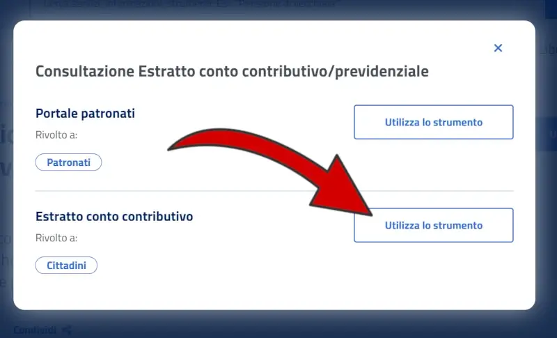 Utilizza lo strumento rivolto ai cittadini per l'estratto conto contributivo