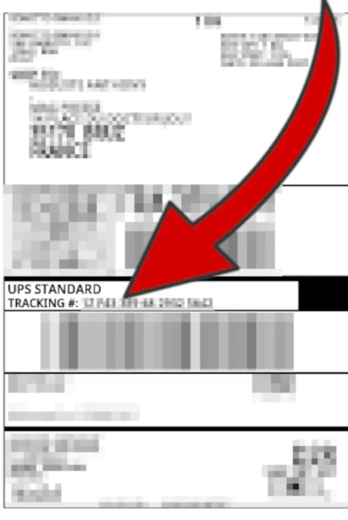 Esempio di lettera di vettura UPS con indicato il tracking number per seguire la spedizione
