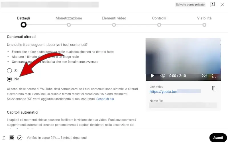 Devi indicare se il tuo video YouTube contiene contenuti alterati o generati da AI.