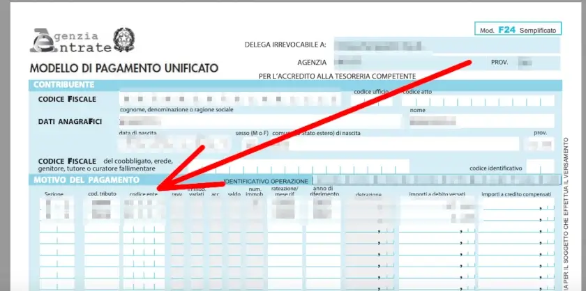 Trovi i dati da inserire per pagare l'F24 sull'avviso di pagamento o sull'avviso di agenzia entrate.