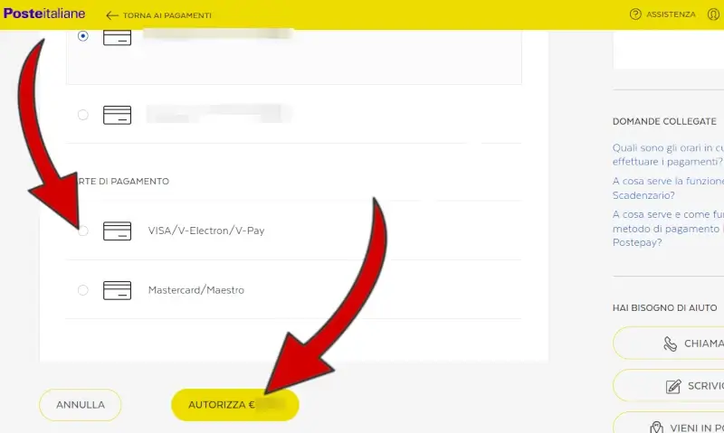 9 da PC - scegli come pagare sul sito delle poste