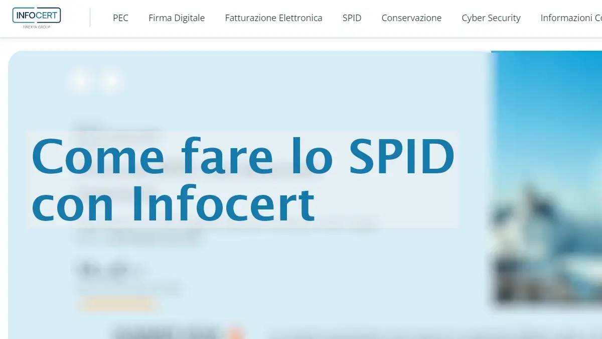 Come fare lo Spid con Infocert