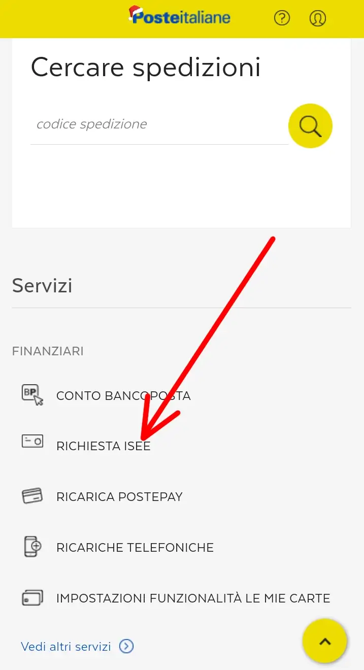 Passaggio 5 Clicca su richiesta ISEE per scaricare giacenza e saldo delle poste.