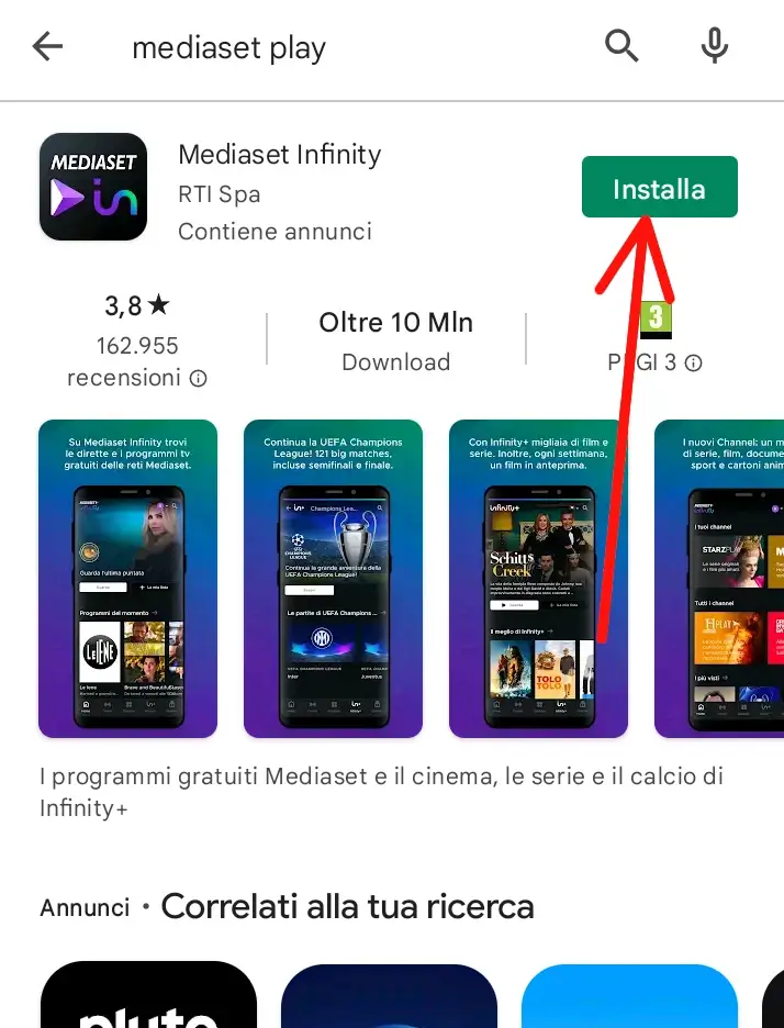 Guardare Mediaset online dai dispositivi mobili come il telefono