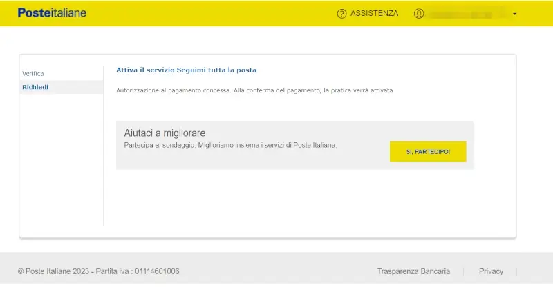 18 - attendi conferma di attivazione del servizio seguimi tramite messaggio in bacheca con copia del contratto