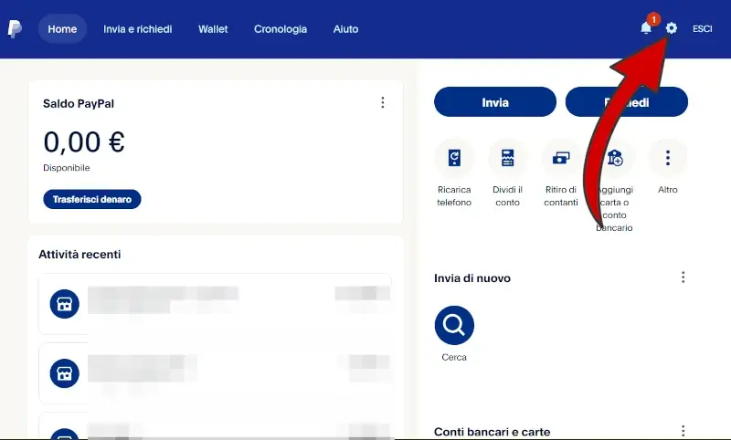 Per annullare i pagamenti automatici, fai l'accesso a PayPal e vai sulle impostazioni