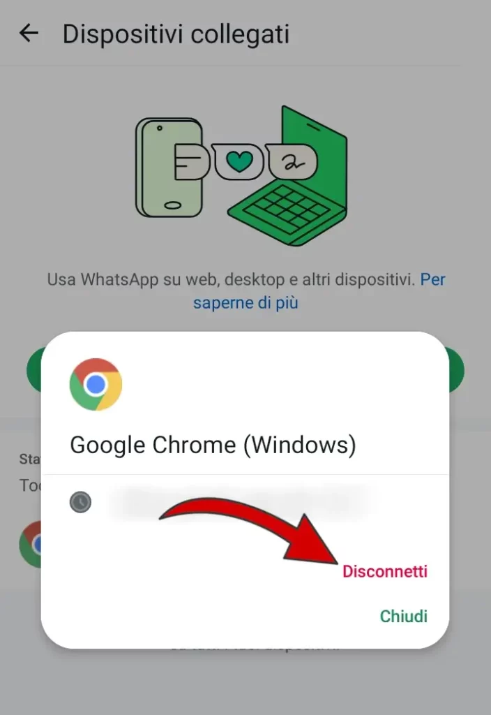 7 - disconnetti i dispositivi da WhatsApp sul computer quando hai finito