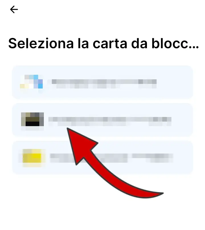 Seleziona la carta PostePay che vuoi bloccare.