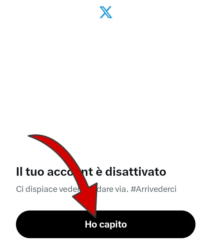 Hai 30 giorni di tempo per riattivare il tuo X o andrà tutto cancellato.