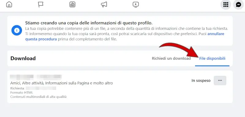 Trovi il file non appena disponibile in file disponibili e riceverai una notifica.