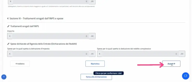 Passaggio 10 Per passare al passaggio successivo clicca su avanti.