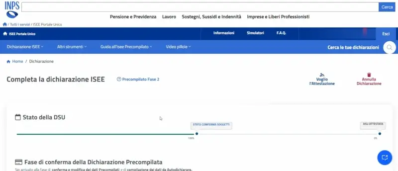 Passaggio 24 Torna alla dichiarazione per terminare e richiedere l'ISEE 2025.