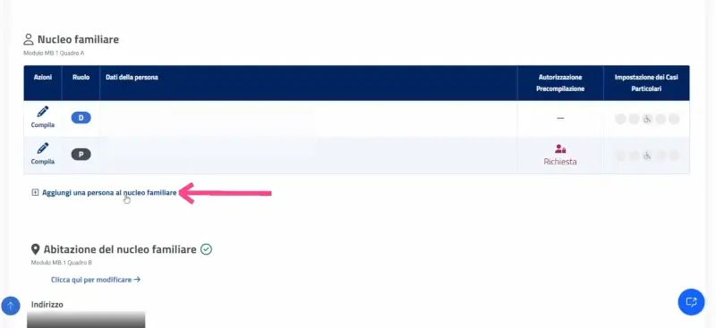 Passaggio 24 Puoi cliccare su aggiungi una persona al nucleo famigliare per aggiungere una persona all'ISEE.