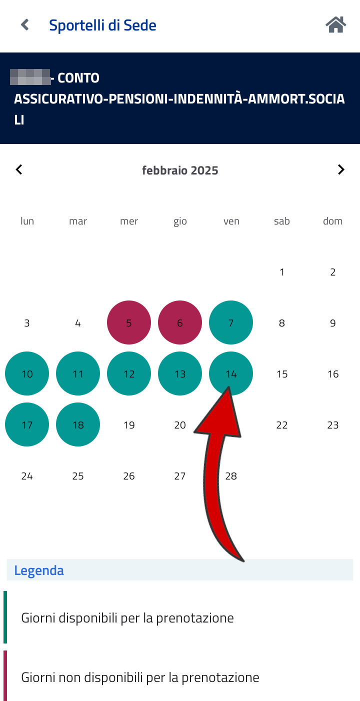 Passaggio 10 Seleziona la data e poi l'orario, tra quelli disponibili, a cui prendere l'appuntamento con INPS.